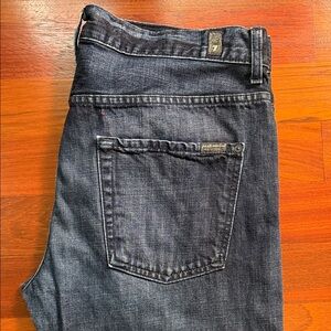 7 For All Mankind Men’s Dark Wash Jeans - Navy Blue